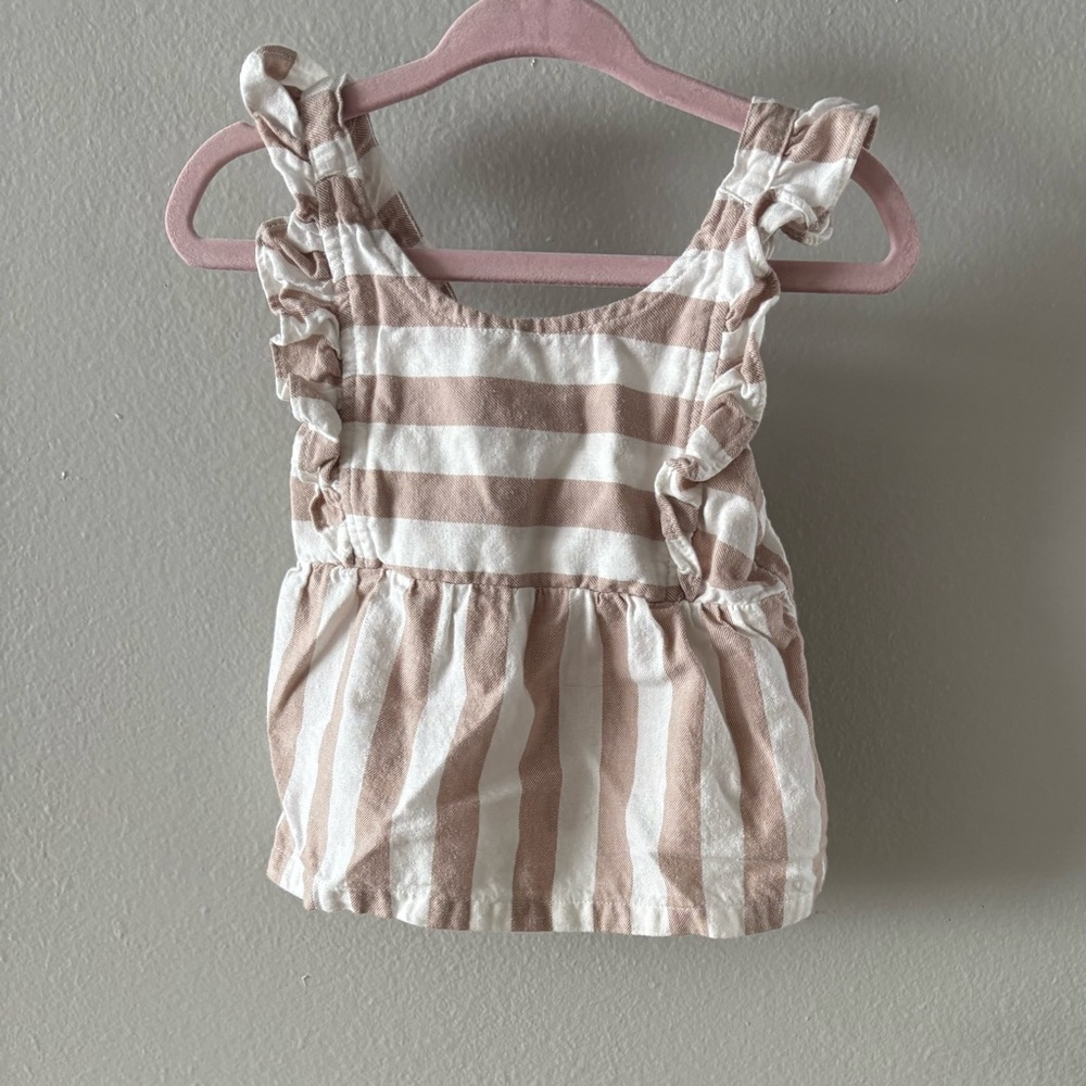 Carter's Tan and White Striped Top & matching bloomers